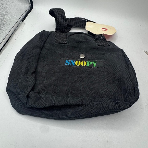 1980s Snoopy Vintage Lunch Box Handbag Cartoon‎ Character Black Small Bag. NWT - Picture 2 of 10